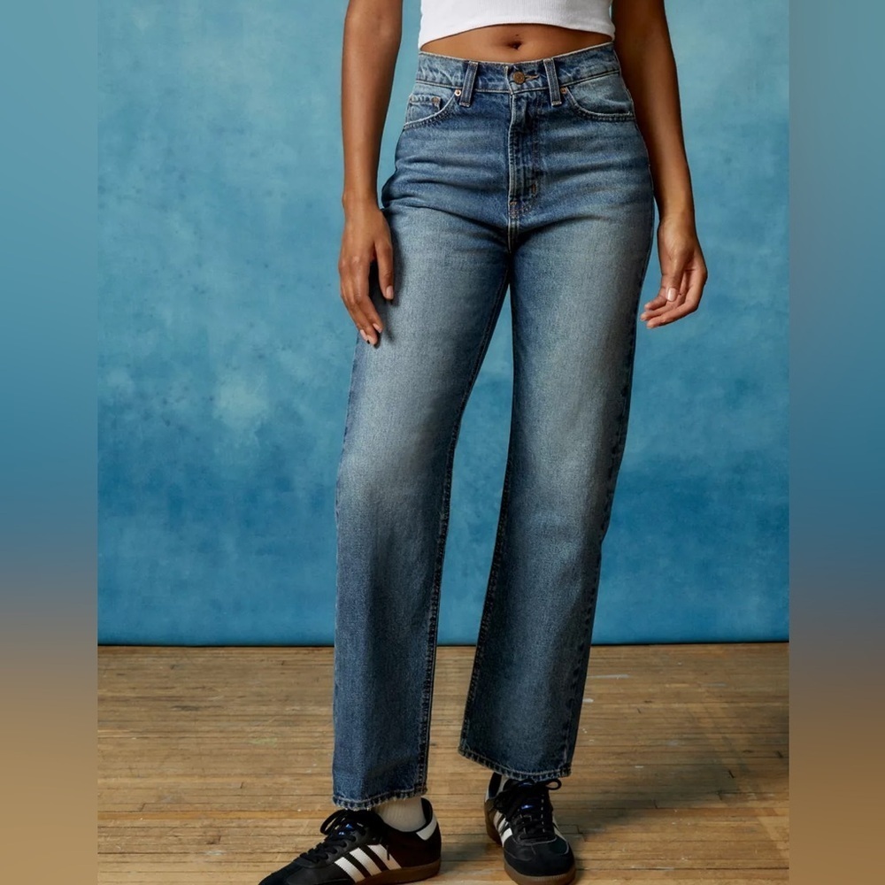 BDG Cowboy Jean Blue High Waisted Straight Leg Western Festival Size 26